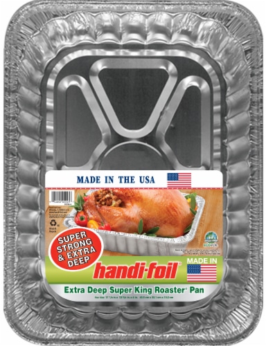 Handi-foil® Eco-Foil® Extra Deep Super King Roaster Disposable Pan - Silver Perspective: front