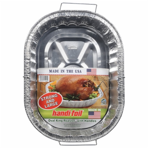 Handi-foil® King Roaster Oval Disposable Pan - Silver Perspective: front