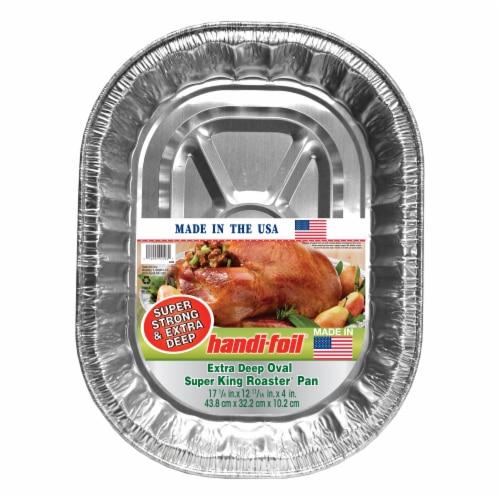Handi-foil® Super King Roaster Extra Deep Oval Disposable Pan - Silver Perspective: front