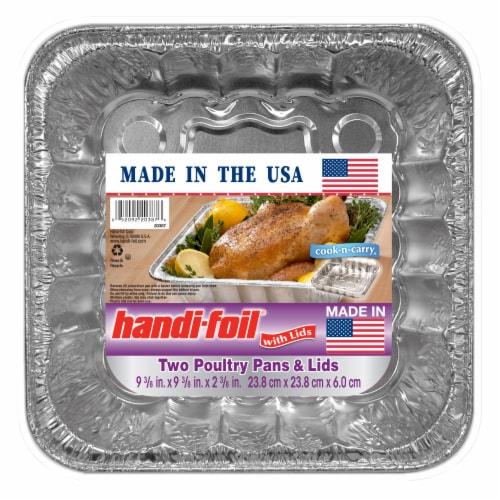 Handi-foil® Cook-n-Carry Poultry Pans & Lids - Silver, 2 pk / 9.3 x 9.3 in  - Ralphs