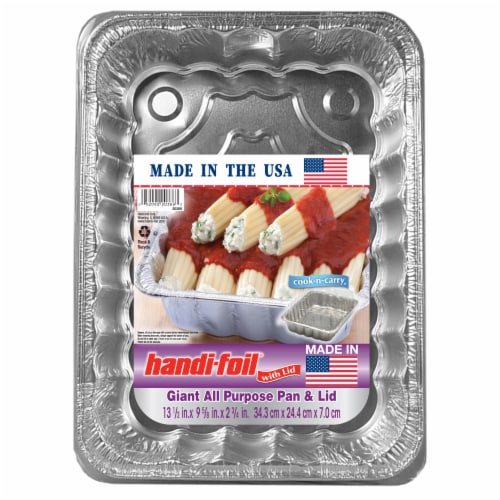 Handi-foil® Cook-n-Carry® Giant All Purpose Disposable Pan & Lid - Silver Perspective: front