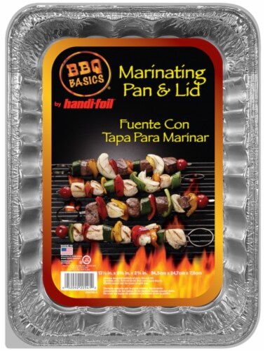 Handi-Foil Marinating Disposable Pan and Lid Perspective: front