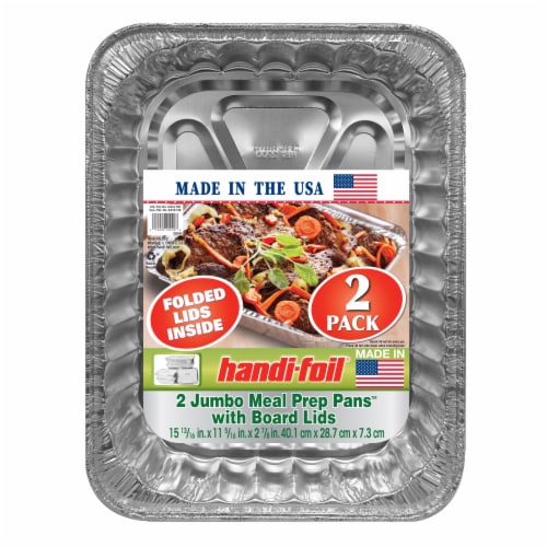 Handi-foil® Jumbo Storage Containers & Board Lids - Silver, 2 pk - QFC