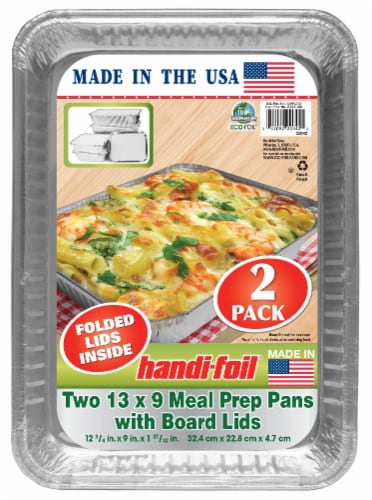 Handi-Foil Meal Prep Disposable Pans with Board Lids Perspective: front