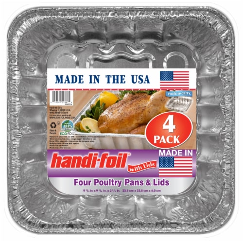 Handi-foil® Poultry Pans with Lids, 4 pk / 9.3 x 9.3 in - Fry's Food Stores