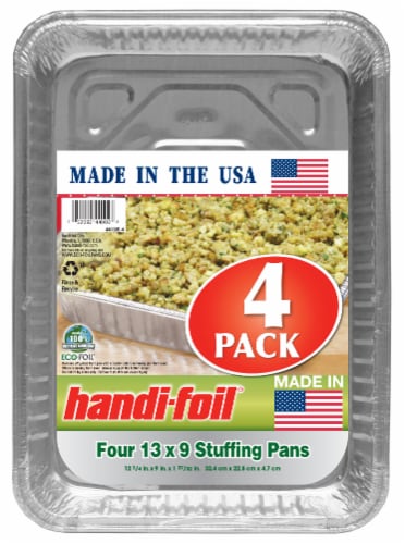 Handi-foil® Eco-Foil Stuffing Disposable Pans Perspective: front