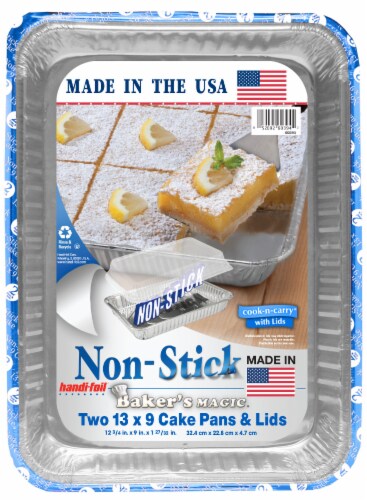 Handi-foil® Cook-n-Carry® Non-Stick Cake Pans and Lids - Silver Perspective: front