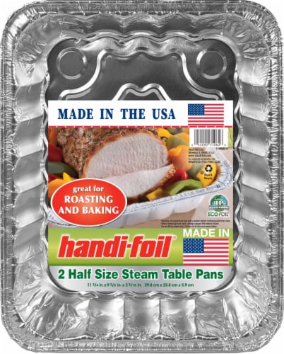 Handi-foil® Half Size Steam Table Disposable Pans Perspective: front