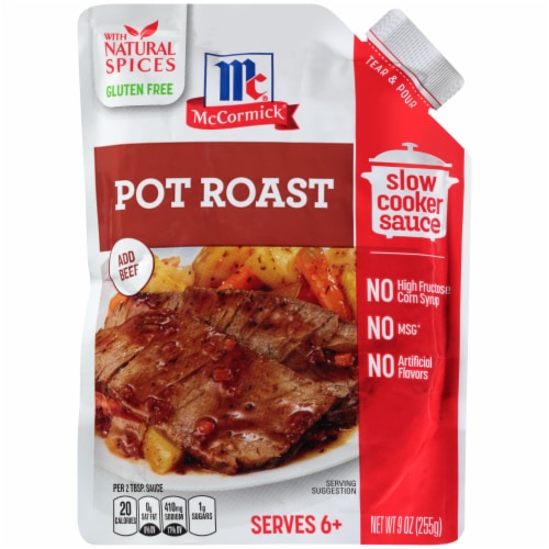 McCormick Pot Roast Slow Cooker Sauce Pouch Perspective: front