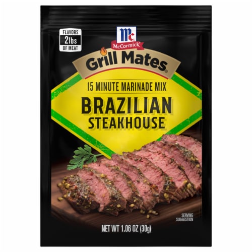 McCormick® Grill Mates® Brazilian Steakhouse Marinade Mix Perspective: front