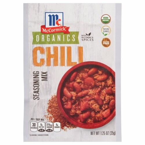 McCormick® Organic Non GMO Gluten Free Chili Seasoning Mix Perspective: front