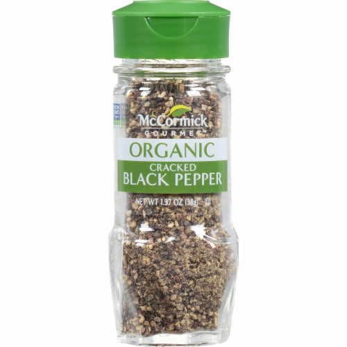 McCormick Gourmet Organic Cracked Black Pepper Perspective: front