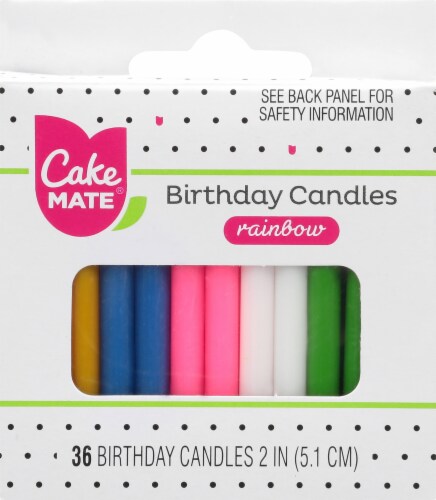 Cake Mate Rainbow Birthday Candles Perspective: front