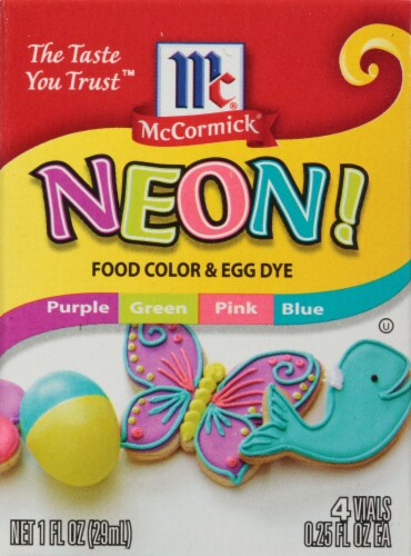 McCormick Neon! Food Coloring & Egg Dye, 4 ct / .25 oz - Foods Co.