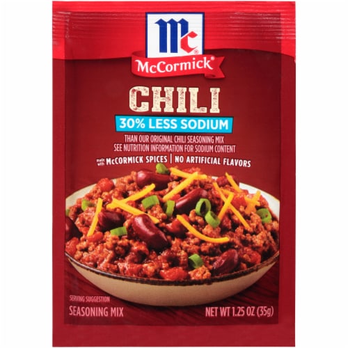 McCormick Less Sodium Chili Seasoning Mix Perspective: front