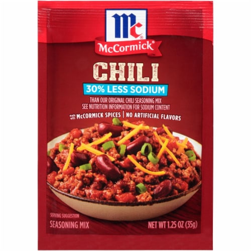 McCormick Less Sodium Chili Seasoning Mix Perspective: front