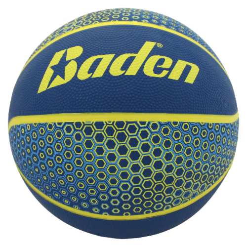 Baden® Rubber Basketball Hex - Yellow/Blue Perspective: front