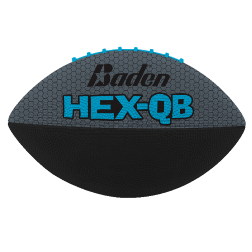 Baden® Jr Football Hex  - Black/Gray/Blue Perspective: front