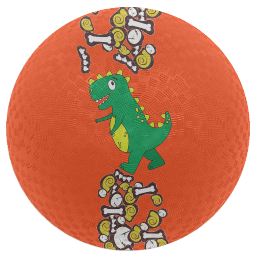 Baden Playground Ball - Orange Dinosaur Perspective: front