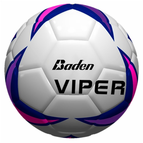 Baden® Viper Soccer Ball - White/Pink/Purple Perspective: front