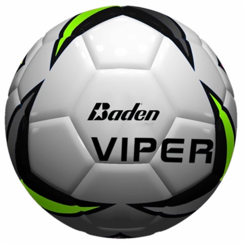 Baden Viper White/Green/Black Soccer Ball Perspective: front