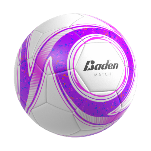 Baden Match White & Purple Soccer Ball Perspective: front