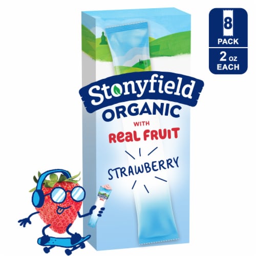 Stonyfield® Organic Kids Strawberry Lowfat Yogurt Pouch  Squeezers Perspective: front