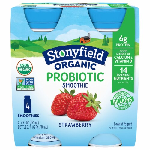 Stonyfield® Organic Strawberry Super Smoothie Perspective: front