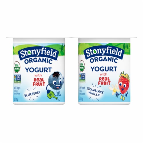 Stonyfield Organic Kids Whole Milk Yogurt Cups, Strawberry Banana, 6 Ct