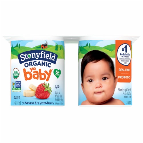 Stoneyfield® Organic Yo Baby® Banana and Strawberry Whole Milk Yogurt