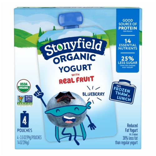 Stonyfield® Organic Kids Blueberry Lowfat Yogurt Perspective: front