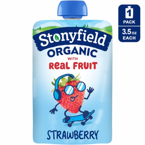 Stonyfield® Organic Kids Strawberry Lowfat Yogurt Pouch Perspective: front