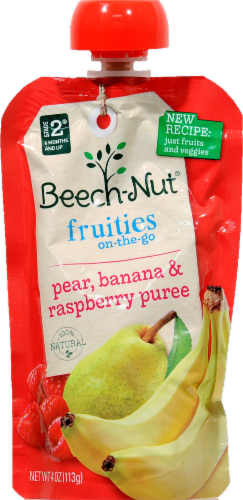 Beech-Nut Fruities On-the-Go Pear Banana & Strawberry Puree Perspective: front