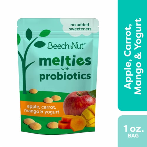 Beech-Nut Probiotic Melties Stage 3 Apple Carrot Mango & Yogurt Baby Melts Snack Bag