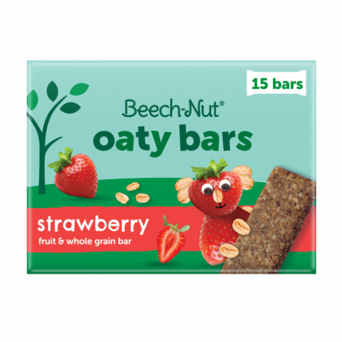 Beech-Nut Oaty Bars with Fruit & Whole Grain Strawberry Toddler Snack Bar Perspective: front