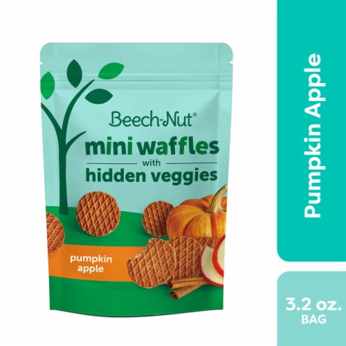 Beech-Nut® Pumpkin & Apple & Cinnamon Mini Waffles with Hidden Veggies Perspective: front