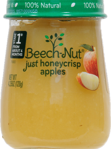 Beech-Nut Stage 1 Just Honey Crisp Apples Jar Perspective: front