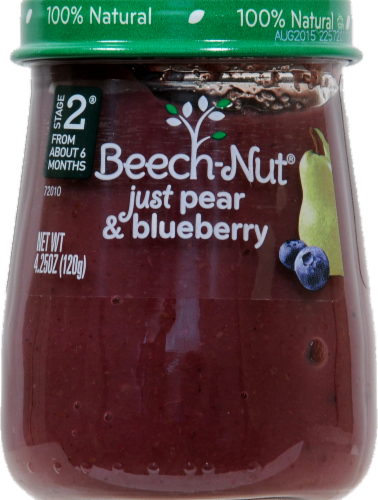 Beech-Nut Stage 2 Just Pear & Blueberry Jar Perspective: front