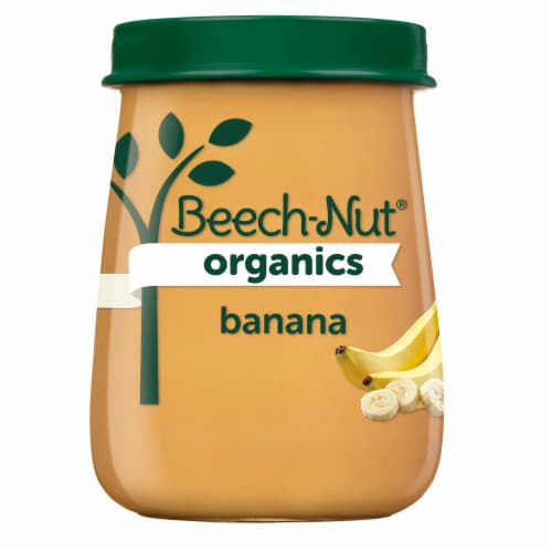 Beech-Nut® Organics Banana Stage 2 Baby Food Jar Perspective: front