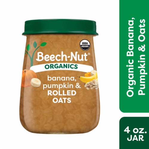Beech-Nut Organics Stage 3 Organic Baby Food, Banana Pumpkin & Oats Perspective: front