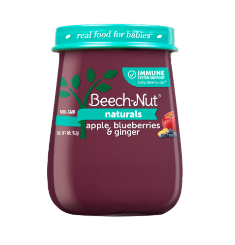 Beech-Nut® Naturals Apple Blueberries & Ginger Stage 1 Baby Food Perspective: front