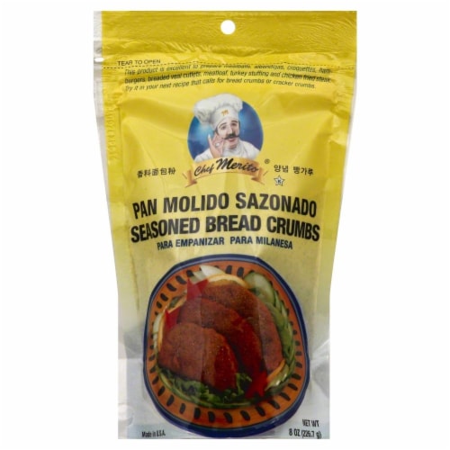 Chef Merito Seasoned Bread Crumbs Perspective: front