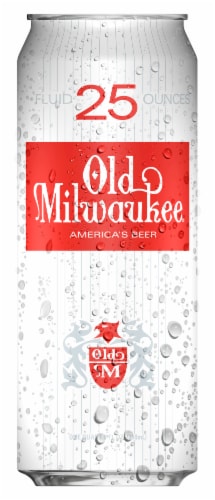 Old Milwaukee Lager Domestic Beer Single Can Perspective: front