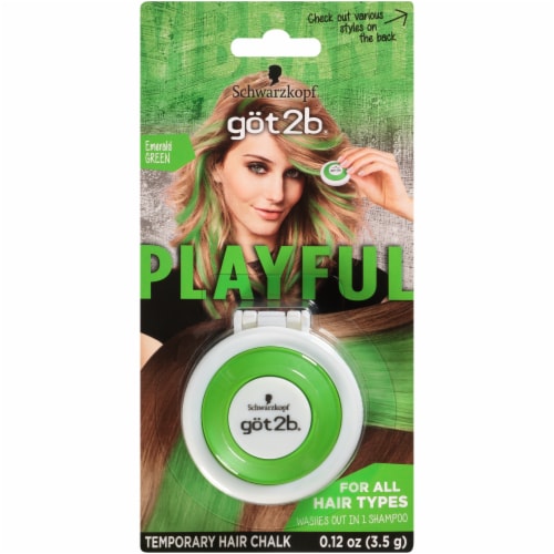 got2b Playful Emerald Green Temporary Hair Chalk Perspective: front