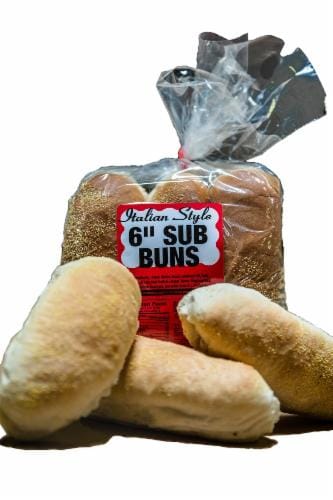 Russo's 6 Inch Italian Sub Buns 6 Count Perspective: front