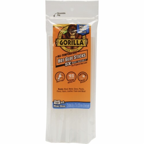 Gorilla 8 In. Mini Clear Hot Melt Glue (25-Pack) 3022502 Perspective: front