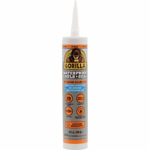 Gorilla® Waterproof Caulk & Seal Clear Silicone Sealant Perspective: front