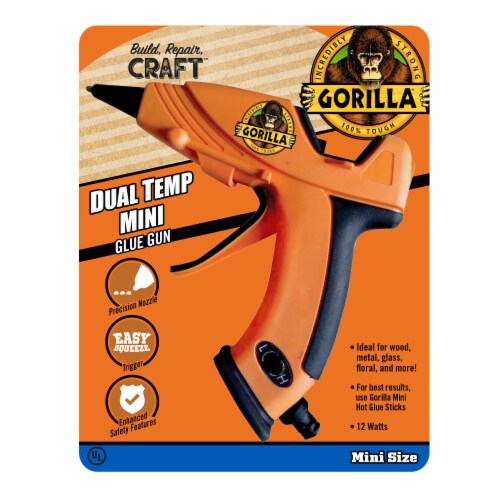 Gorilla® Dual Temp Mini Hot Glue Gun with Precision Nozzle Perspective: front
