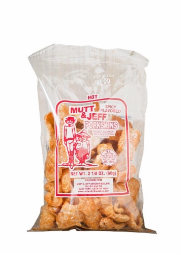 Mutt & Jeff BBQ Pork Skins Perspective: front