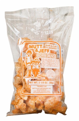Mutt & Jeff Bar-B-Cue Flavored Porkskins Perspective: front